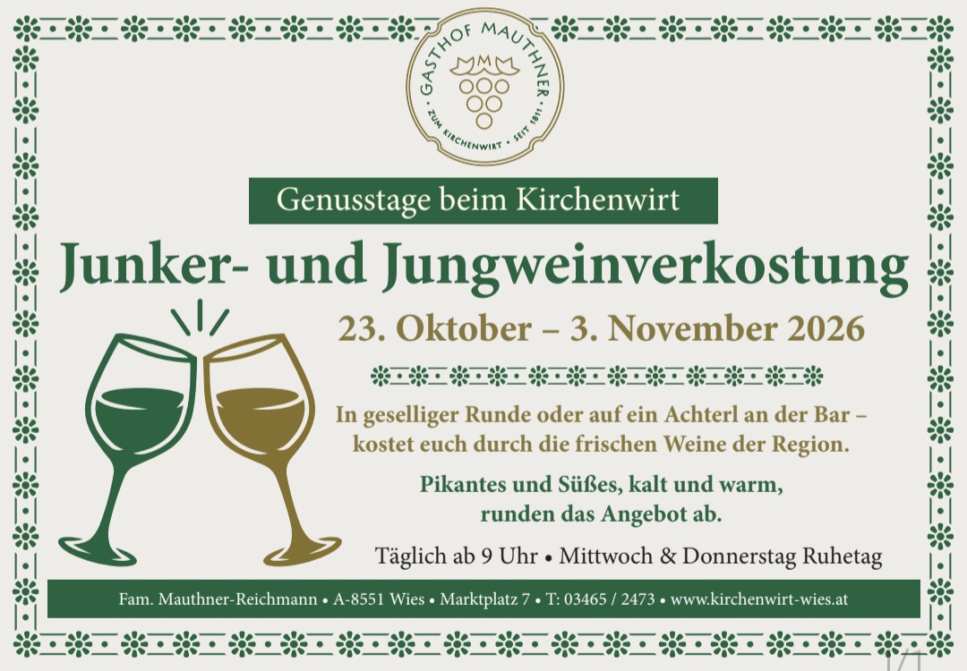 Junker und Jungweinverkostung 2026
